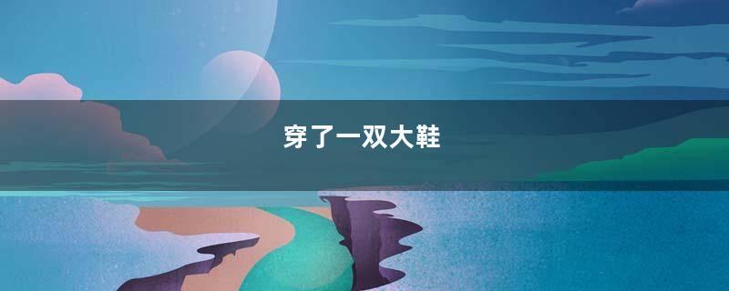 穿了一双大鞋