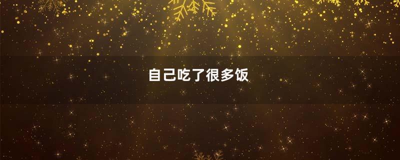 自己吃了很多饭
