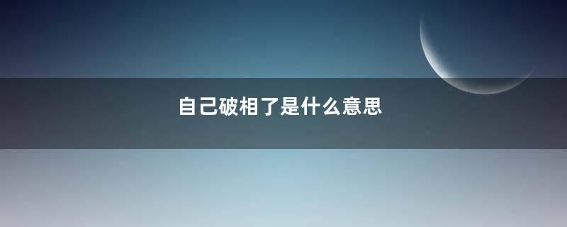 自己破相了是什么意思