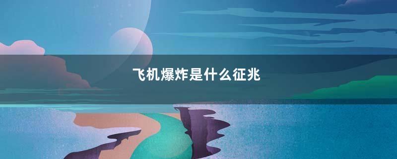 飞机爆炸是什么征兆